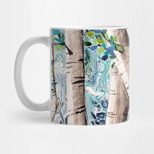 Birch Trees on an Abstract Background Mug